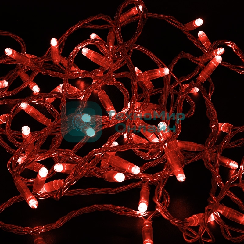 Гирлянда Neon-night Нить 10м, постоянное свечение, прозрачный ПВХ, 230В, красный