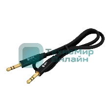 Кабель GCR 2.0m аудио jack 3.5мм/jack 3.5мм черный, GOLD, AL case черный, M/M, GCR-54761