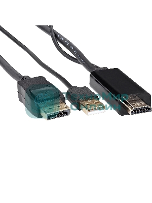 Кабель-переходник HDMI(M) +USB---> DP(M) 4K*60Hz 1.8M, VCOM