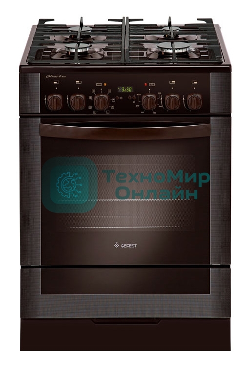 Плита комбинированная Gefest ПГЭ 6502-03 0045 коричневый, конфорок 4 газовых, духовка 55 л, 60 см x 85 см x 60 см