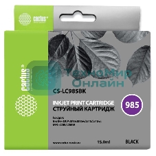 Картридж струйный Cactus CS-LC985BK черный (15 мл) для Brother DCPJ315W/DCPJ515W/MFCJ265W
