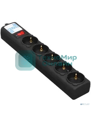 Сетевой фильтр Powercube SPG5-С5 5 м, 5 розеток, черный, коробка