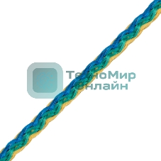 Шнур вязаный полипропиленовый Сибртех с сердечником, разноцветный, 4 мм, L 20 м,