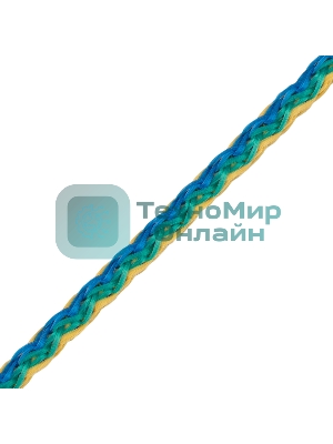 Шнур вязаный полипропиленовый Сибртех с сердечником, разноцветный, 4 мм, L 20 м,