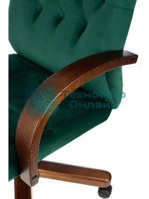 Кресло Бюрократ T-9928WALNUT Fabric Italia Green зеленый, ткань