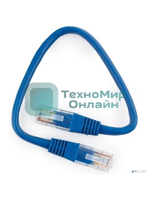 Патч-корд медный UTP Cablexpert PP10-0.25M/B cat.5e, 0.25 м, литой, многожильный, синий