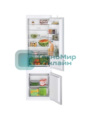 Встраиваемый холодильник Bosch Serie 2 KIV87NS306 белый двухкамерный 209/63л морозилка снизу