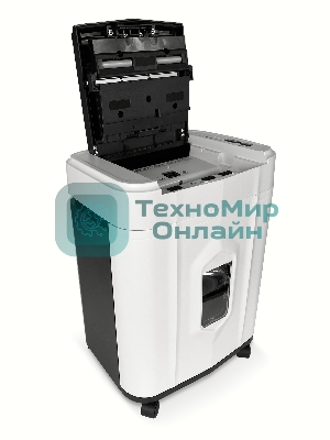 Шредер Heleos АП20-5 белый/черный с автоподачей (секр.P-5) перекрестный 131лист. 20лтр. скрепки скобы пл.карты