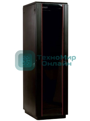 Шкаф телекоммуникационный напольный 42U (600x600) дверь стекло, черный (ШТК-М-42.6.6-1ААА-9005) (3 коробки)