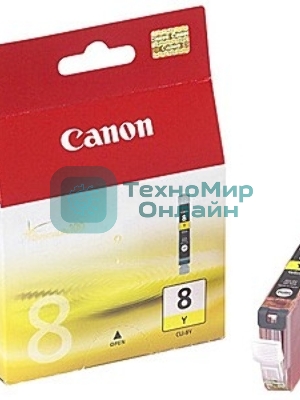 Картридж струйный CLI-8Y (0623B024), для Canon 4200/5200/MP500/MP800, Желтый, 490 стр.