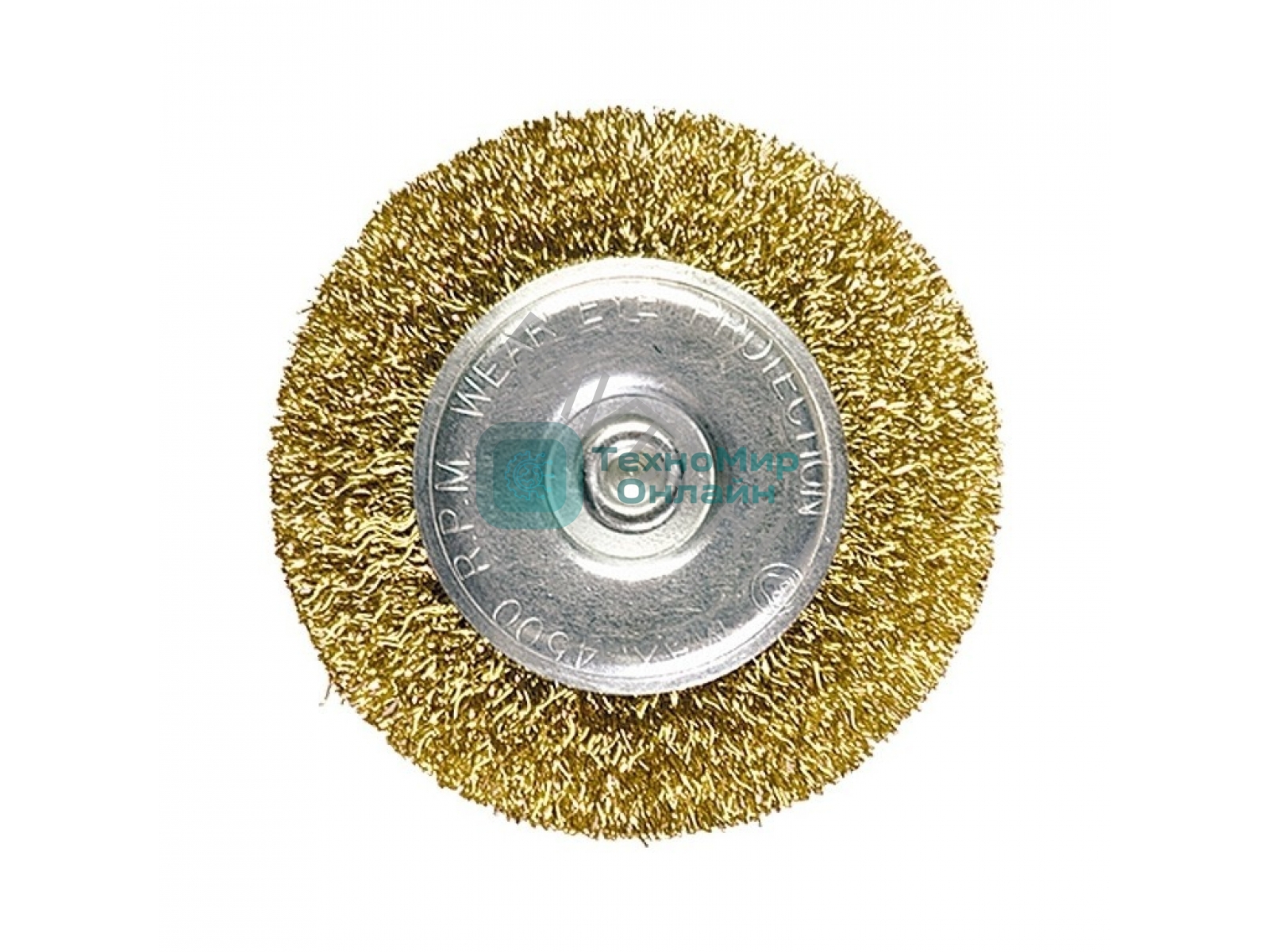 Кордщетка Matrix для дрели 60 мм плоская со шпилькой латунированная витая проволока