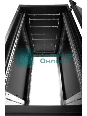 Шкаф телекоммуникационный напольный 18U (600x800) дверь стекло, черный (ШТК-М-18.6.8-1ААА-9005)