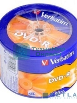 Диск DVD-R Verbatim 4.7Gb 16x Cake Box (50шт) (43731)