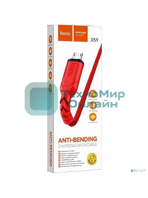 Кабель USB Micro/HOCO HC-44906 X59/1m/2.4A/Нейлон/Red