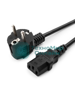 Кабель питания Gembird 10.0м, VDE(0.75мм), черный, с зазем., пакет