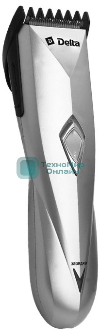 Машинка для стрижки Delta DL-4035А серебристый (серебристый, 2 Вт, аккум. батарея 1,2 В, регулировка длины срезаемых волос, ножи из нержавеющей стали, время работы при заряженной батарее 30 мин., в комплекте: расческа, ножницы, масленка, щетка для чистки)