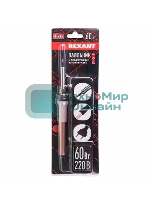 Паяльник Rexant с керам. нагревателем 220В/60Вт/Japan type/12-0611
