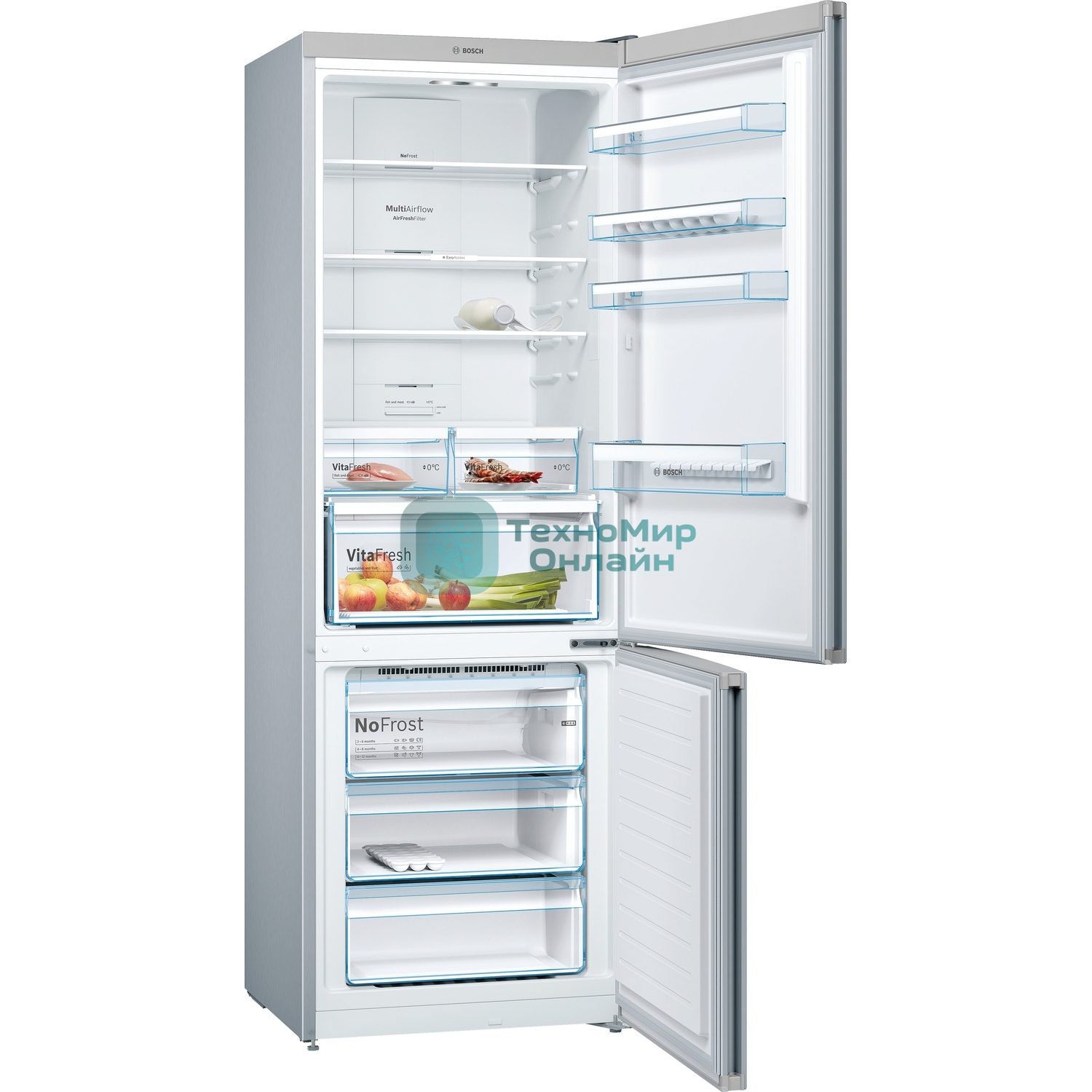 Холодильник Bosch KGN49XL30U нержавеющая сталь двухкамерный 330/105л морозилка снизу, No Frost