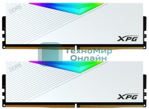 Оперативная память XPG Lancer, DDR5, 32Gb (2x16GB), 6400MHz, CL32, DIMM, с радиаторами, RGB, белый