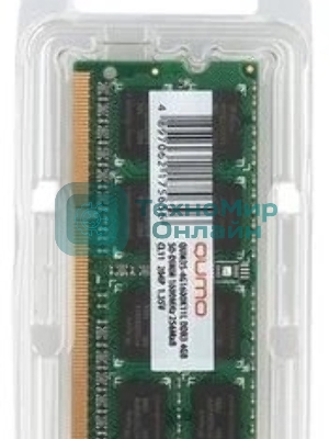 Оперативная память Qumo, DDR3, 8GB (1x8GB), 1600MHz, CL11, SO-DIMM