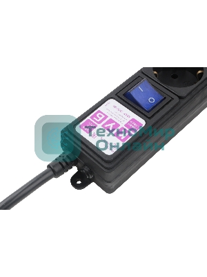 Фильтр-удлинитель PC 3 м 6 р, черный 16А, SPG6-B1