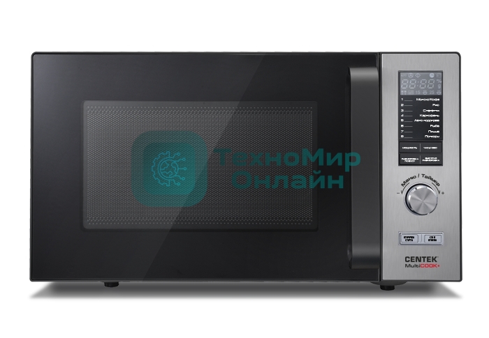 Микроволновая печь Centek CT-1588 серебристый, 25 л, 900 Вт, переключатели - кнопки, поворотный механизм