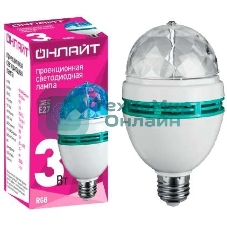Лампа светодиодная ОНЛАЙТ 61120 OLL-DISCO-3-230-RGB-E27
