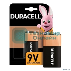 Батарейка Duracell 6LR61-1BL/6LF22 9V (1 шт. в уп-ке) алкалиновые, крона MN1604