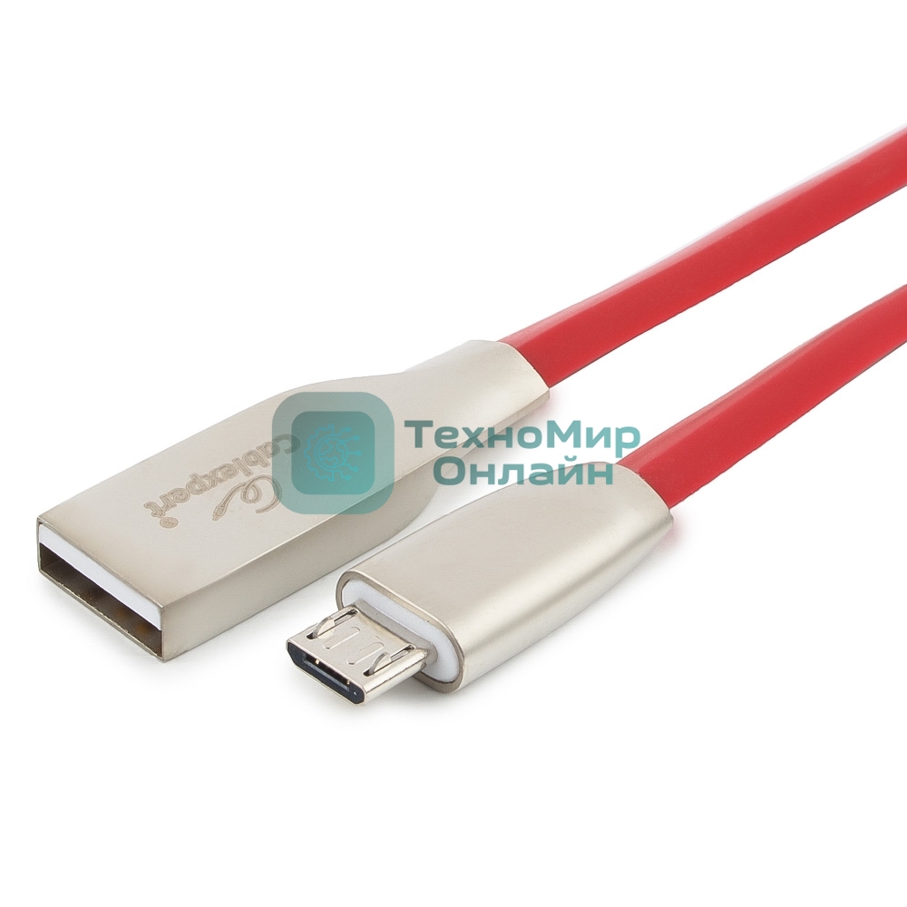 Кабель USB2.0 Cablexpert CC-G-mUSB01R-1.8M, AM/microB, серия Gold, длина 1.8м, красный, блистер