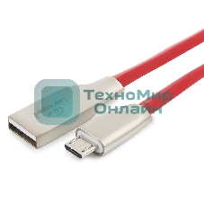Кабель USB2.0 Cablexpert CC-G-mUSB01R-1.8M, AM/microB, серия Gold, длина 1.8м, красный, блистер