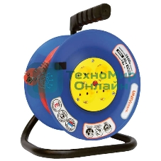 Удлинитель на катушке 4х30 м с заземл. 10А IP44 ВЕМ-250 термо ПВС 3х0.75 розетки с защ. шторками UNIVersal 1680