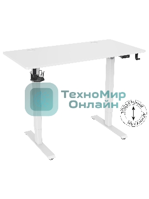 Стол игровой Cactus CS-ED-WWT столешница МДФ белый, каркас белый