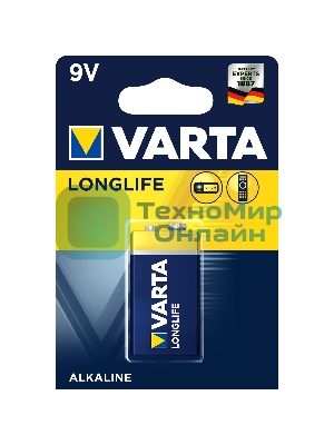 Батарейки VARTA Long Life 9V блистер 1 04122101411 