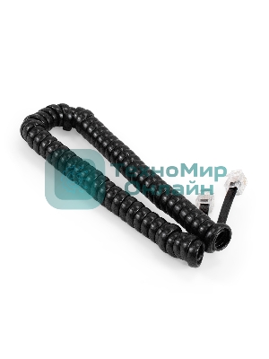 Патч-корд телефонный ExeGate TC4P4C-2M (шнур для телефонной трубки, витой, RJ-10 (4P-4C), 2м, черный)