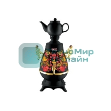 Самовар Centek СТ-0092 B (черный+рисунок+золото), 4.0 л, 2300Вт, поддерж. t + LED индикатор, керам зав