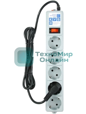 Сетевой фильтр Powercube SPG-B-15 5 м, 5 розеток, серый, коробка