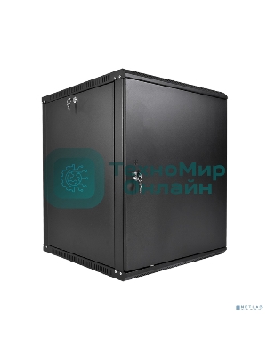 Шкаф телекоммуникационный настенный разборный ЦМО ЭКОНОМ 15U (600 350) дверь металл, черный