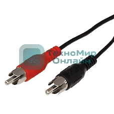 Шнур Rexant 2 RCA - 2 RCA, 3 м, черный (10 шт./уп.)