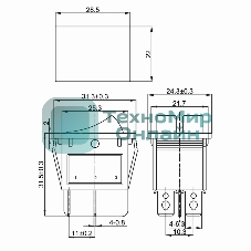 Выключатель клавишный Rexant 250V 15А (6с) ON-OFF красный/зеленый с подсветкой двойной