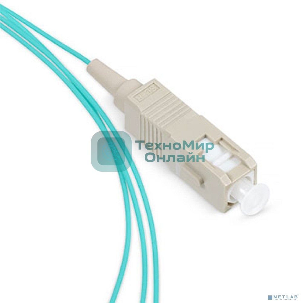 Пигтейл Cabeus, SC, OM3 50/125, 1,5м, бежевый хвостовик, бирюзовый