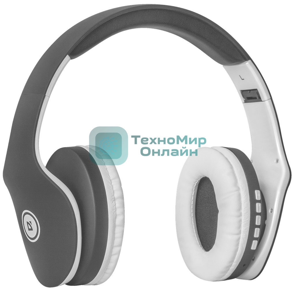 Беспроводные/проводные наушники Defender FreeMotion B525 серый/белый, накладные, Bluetooth + проводной, до 8 ч