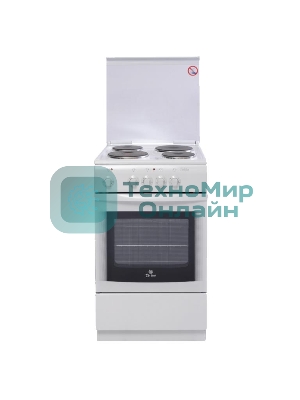 Плита электрическая De Luxe 5004.13э КР белый, конфорок 4 шт, духовка 43 л, 50 см x 85 см x 50 см