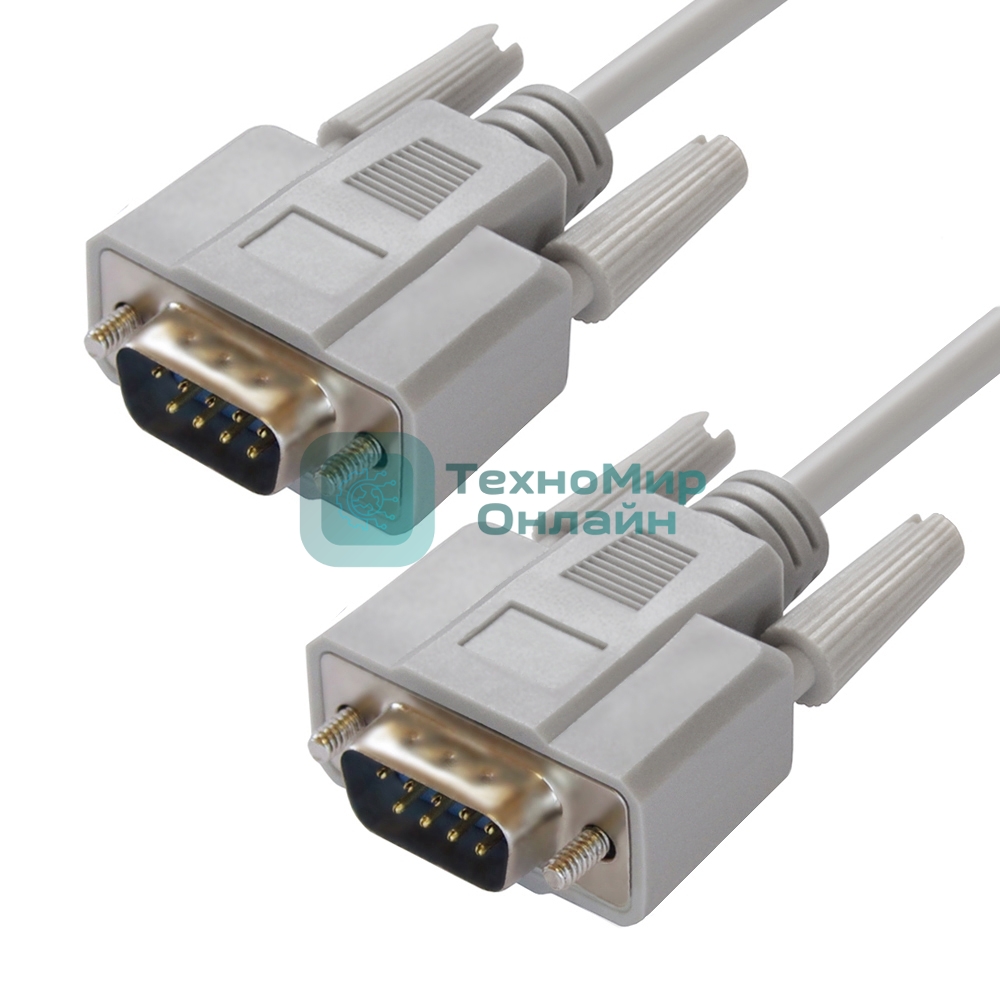 Кабель Greenconnect COM RS-232 порта соединительный 5 m GCR-DB9CM2M-5 m, 9M/9M Premium, серый, пластиковый пакет