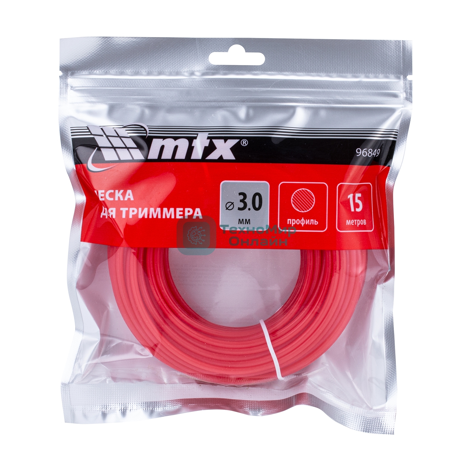 Леска для триммера MTX круглая 3,0 мм х 15 м