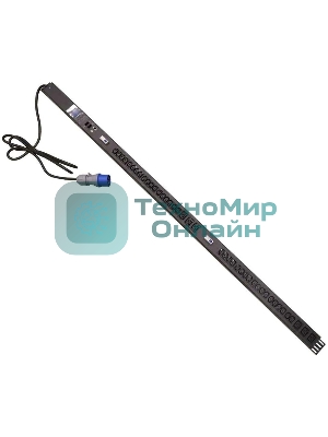 Блок распределения питания Lanmaster TWT-PDVMT1-6X36-32A верт.размещ. 6xC19 36xC13 с мониторингом 32A IEC 309 3м