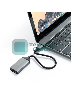 Адаптер Satechi Type-C to HDMI 4K 60HZ. Поддержка 4K/60Hz. Материал корпуса алюминий. Цвет серый космос.