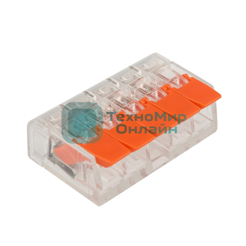 Универсальная компактная клемма Rexant 5-проводная до 4,0 мм² (40 шт./уп.)