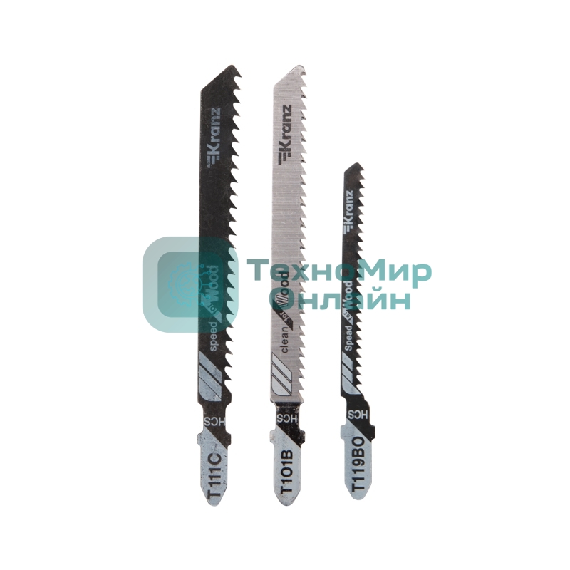 Набор полотен для электролобзика Kranz № 1 T101B/T111C/T119BO (3 шт./уп.)