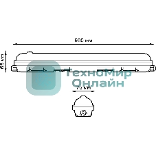 Светильник Gauss СПП-176 EVO 18W 1950lm 4000K 200-240V IP65 600x76x82мм ИК-сенс и соед в лин LED