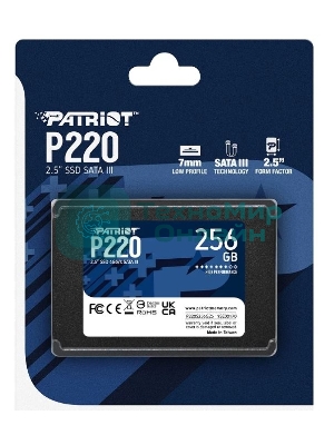 Накопитель SSD Patriot P220, 256Gb, SATA-III, 2.5
